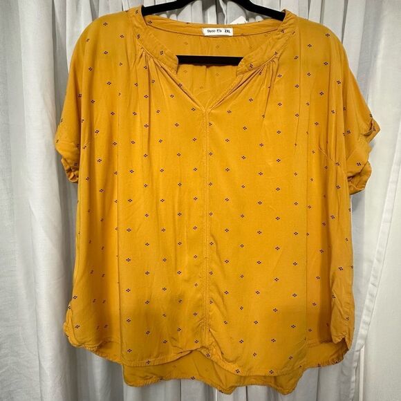 Deco F/S Short Sleeve Split V-Neckline Size 2XL Top - Picture 7 of 12